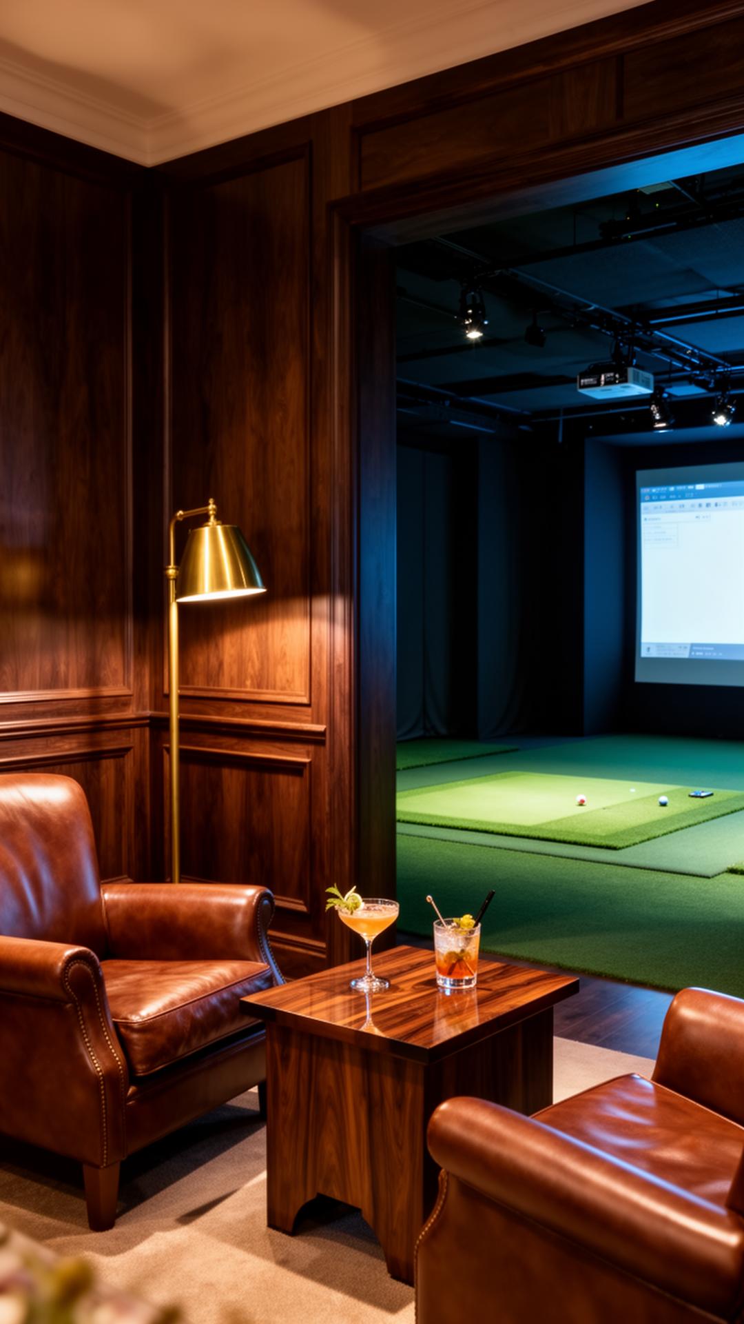 Leather chairs and cocktails in the club lounge beside the bays